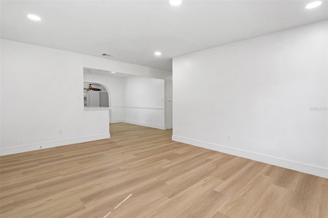1212 E Crawford St, Tampa, FL 33604 - empty room with recessed lighting, baseboards, and light wood-style floors