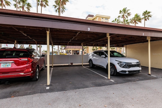 view of car parking with a carport