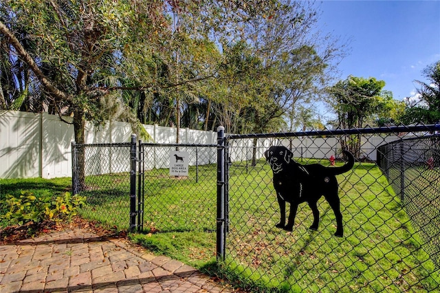 view of yard featuring fence