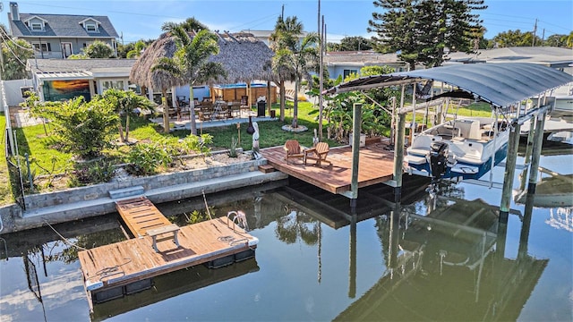 13429 Lisa Dr, Hudson, FL 34667 - dock area with boat lift