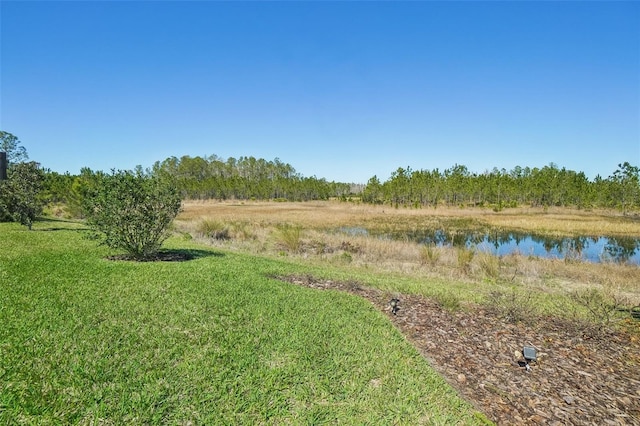 view of yard featuring a water view