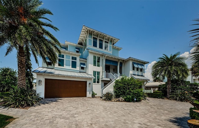 view of front of house with a garage