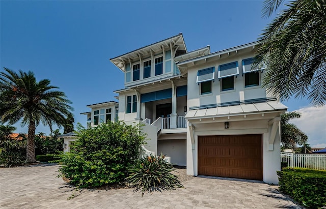 view of front of house with a garage