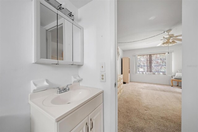 2113 Canal Dr Unit B2, Bradenton, FL 34207 - bathroom featuring vanity and a ceiling fan