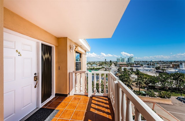 balcony featuring a view of city