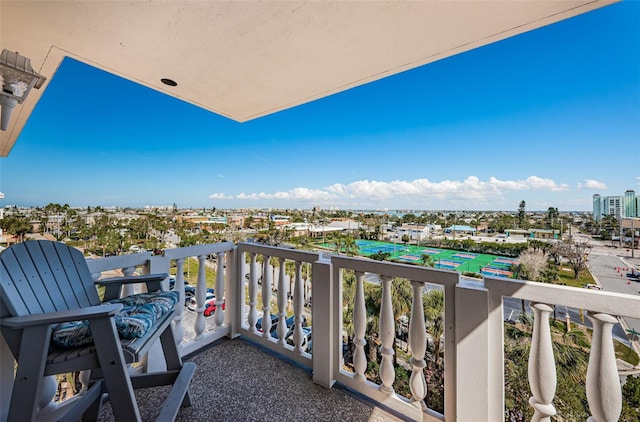 balcony with a view of city