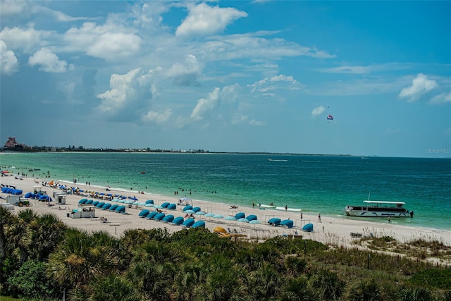 water view featuring a beach view