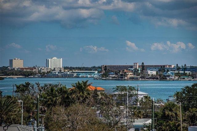 property view of water with a view of city