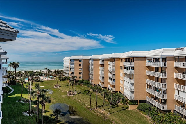 view of property with a water view