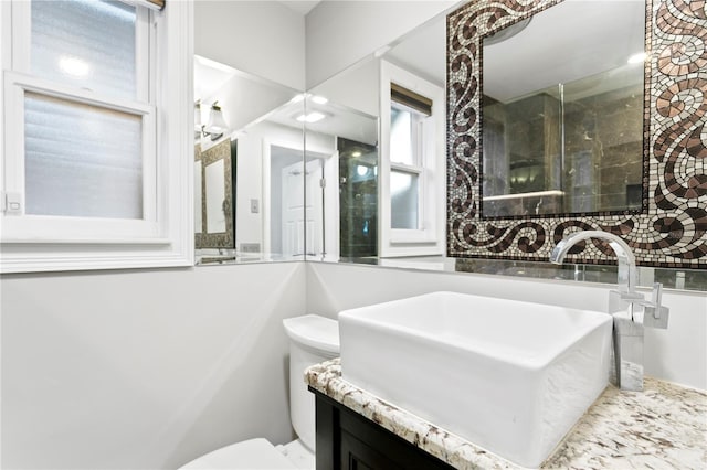 bathroom with toilet and vanity