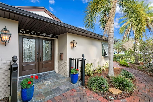 view of exterior entry with french doors