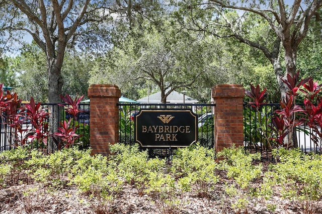 view of community sign