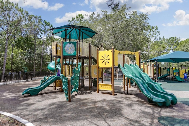 communal playground with fence