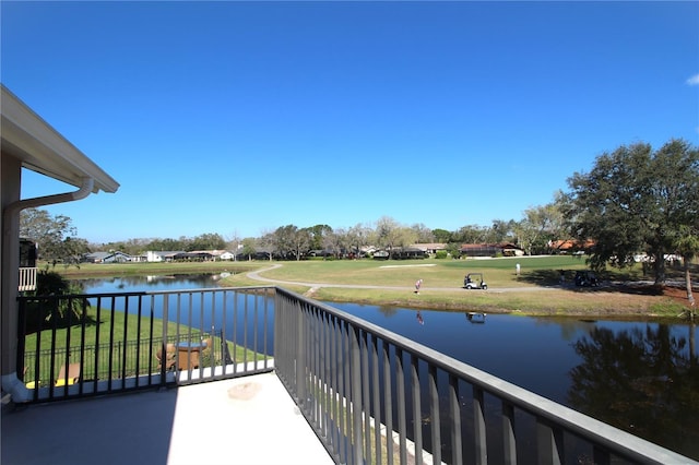 balcony with a water view