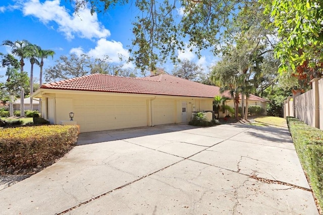 view of home's exterior with a garage