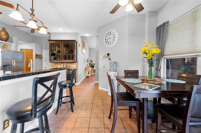 13542 Summerwood Ct, Hudson, FL 34667 - dining area featuring sink and ceiling fan