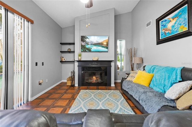 13542 Summerwood Ct, Hudson, FL 34667 - living room featuring vaulted ceiling