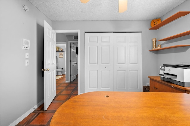 13542 Summerwood Ct, Hudson, FL 34667 - tiled office with a textured ceiling
