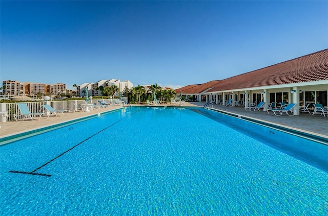 view of pool with a patio area