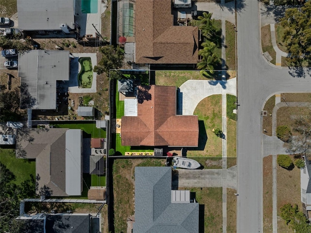 drone / aerial view with a residential view