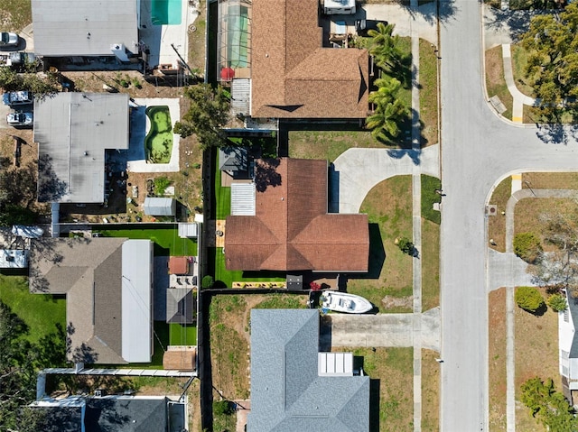 drone / aerial view with a residential view