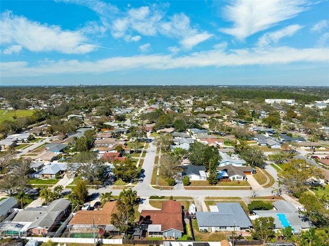 aerial view with a residential view