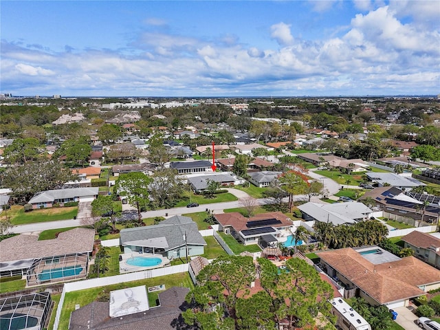 aerial view with a residential view