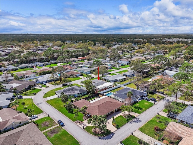 aerial view with a residential view