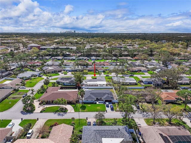 bird's eye view with a residential view