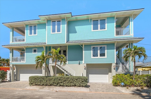 beach home with a garage