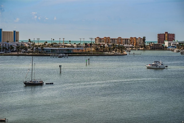 property view of water featuring a view of city