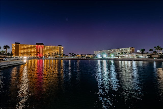 view of water feature featuring a city view