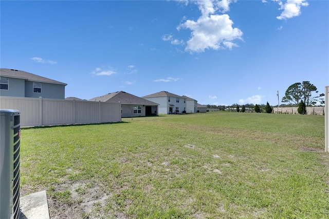 view of yard featuring fence