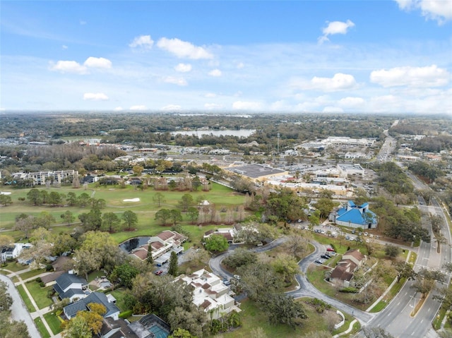 aerial view with a water view and a residential view