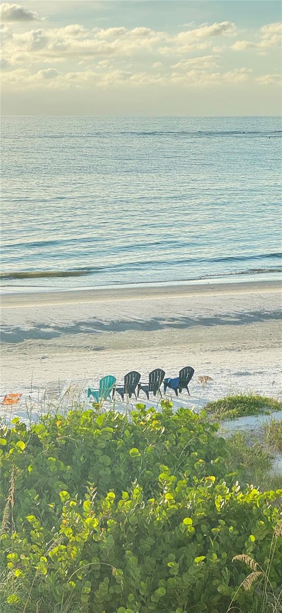 property view of water with a beach view