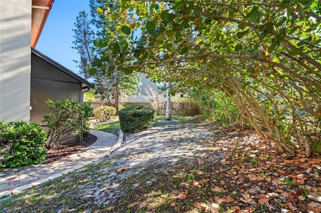 view of yard featuring fence