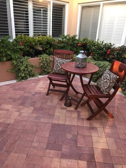 balcony with a patio area