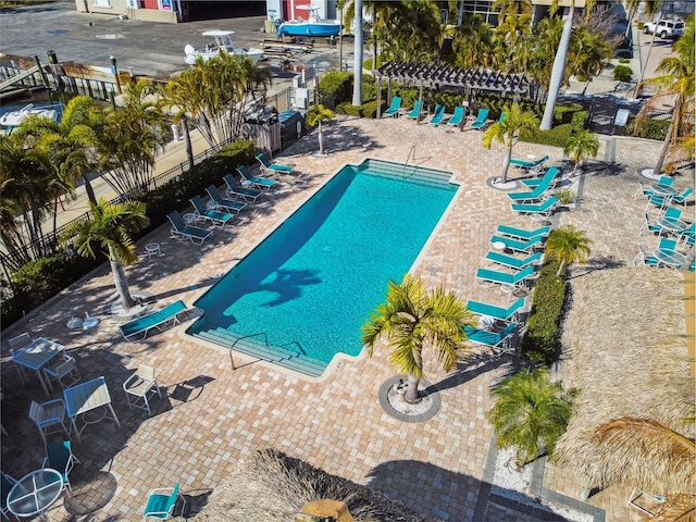 view of pool featuring a patio area