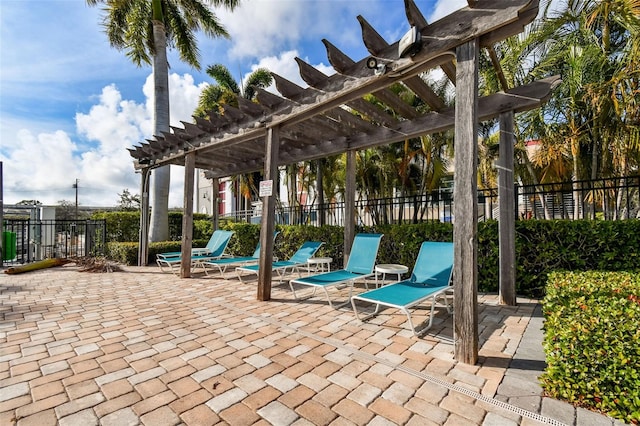 view of patio / terrace with a pergola