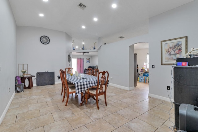 view of tiled dining area