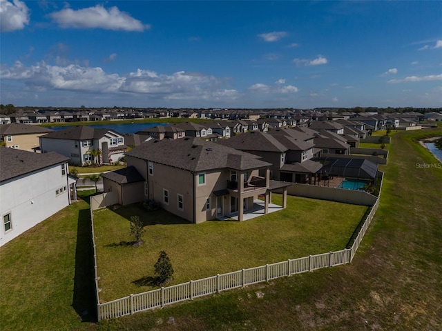 aerial view with a residential view