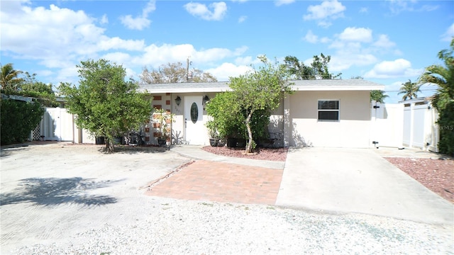 view of single story home