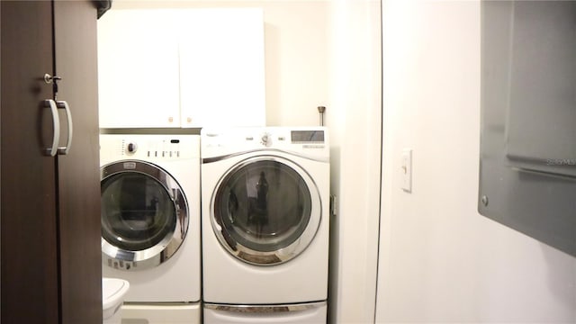 laundry room featuring washing machine and clothes dryer