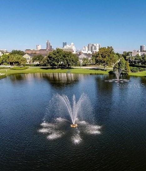 property view of water featuring a view of city