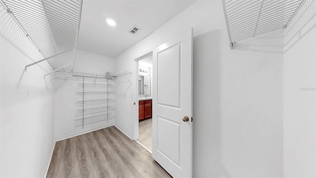 11201 Hudson Hills Ln, Riverview, FL 33579 - walk in closet featuring light wood-style floors
