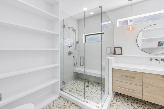 8505 Blind Pass Dr, Treasure Island, FL 33706 - full bath with a shower stall and vanity