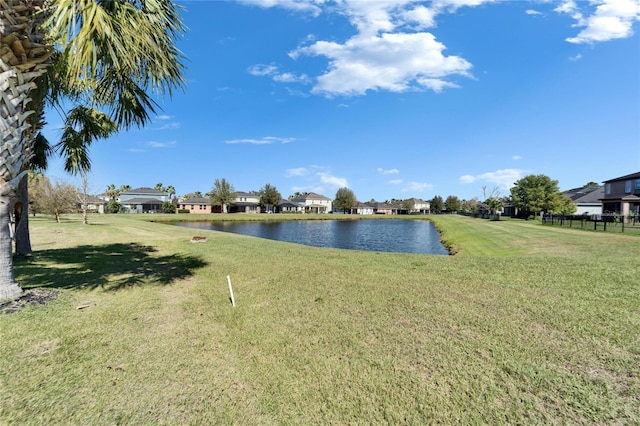 property view of water featuring a residential view