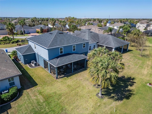 bird's eye view with a residential view