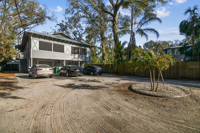 exterior space featuring a garage