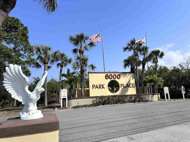 view of community sign